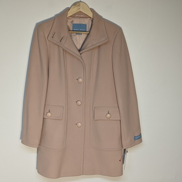 NWT Nine West Tempting Pink Cashmere Blend Jacket Coat, 12 - Picture 14 of 15